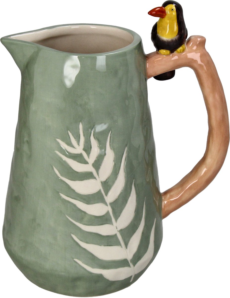 HD Collection Vaas Vogel Aardewerk 18,5x12,5x22,2cm Green