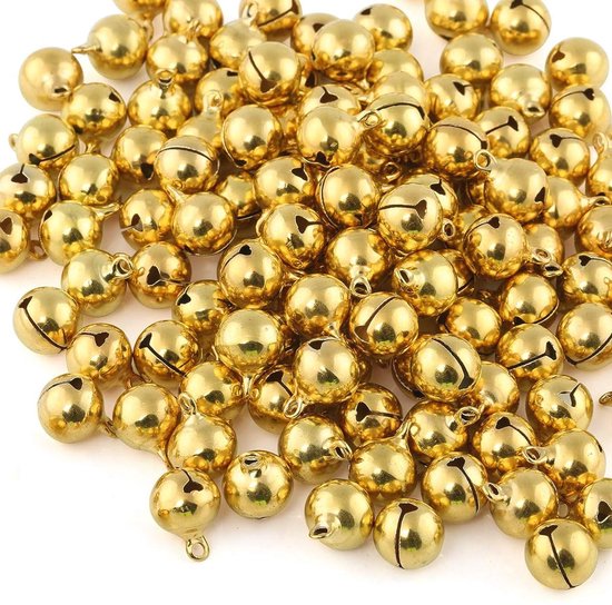 280 Stuks Kleine Metalen Belletjes 10mm Goud - Jingle Bells Voor Kerstdecoratie, DIY, Kransen En Halsbanden