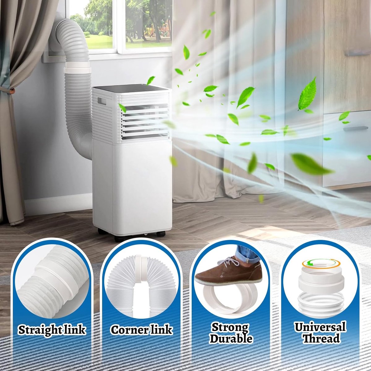 Koppelstuk Mobiele Airco Afvoerslang - Ø130mm/Ø150mm - Slangverlenging - Goed afdichtingseffect - Afvoerslang adapter raam voor Ø130mm/Ø150mm airconditioningsslang accessoires - Eenvoudig te installeren – foto 2