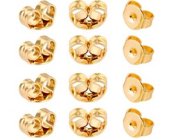 Veilige oorvergrendeling voor oorknopjes, 12 stuks/6 paar, gouden vervanging, sieraden maken, goud, 6 x 5 mm