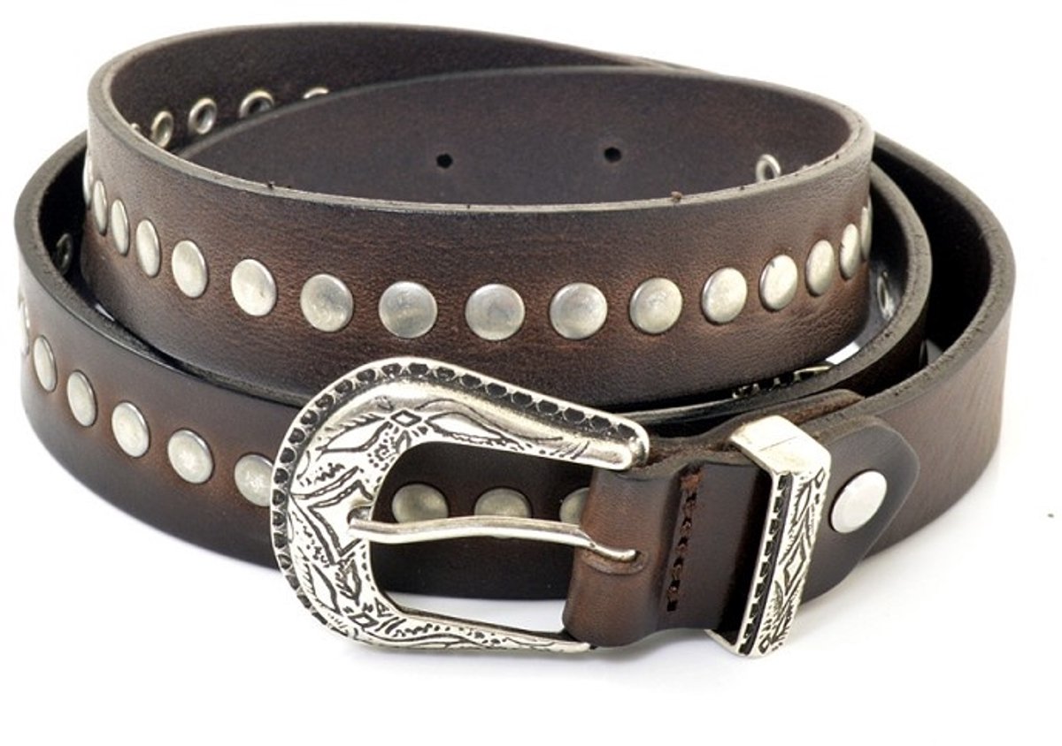 Leren damesriem Miss Dot bruin 95 cm