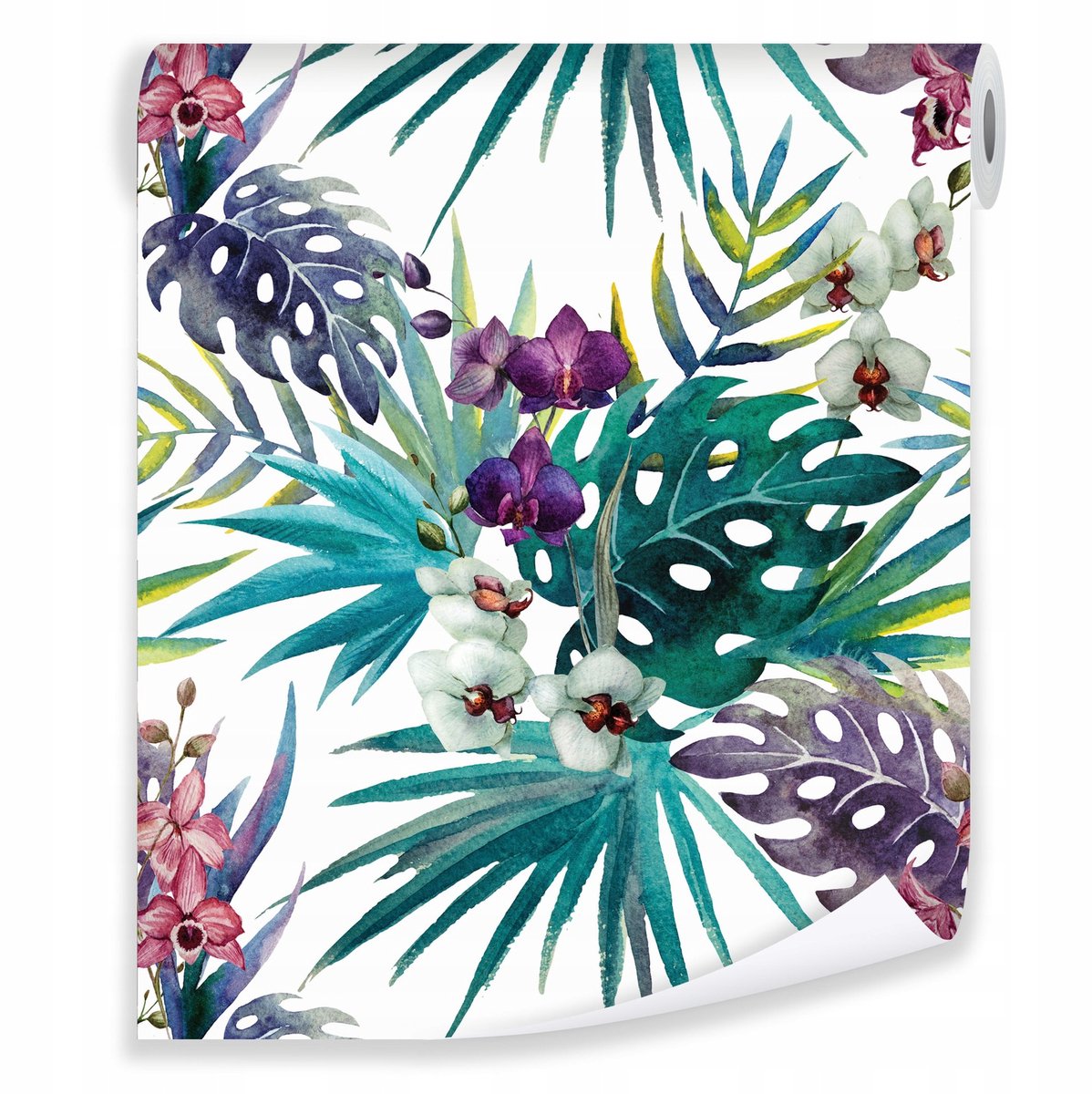 WALLARENA - Behang - Breedte 50 cm - Tropische Bladeren 3D Bloemen - Geschikt voor woonkamers, slaapkamers en kantoren - 10m