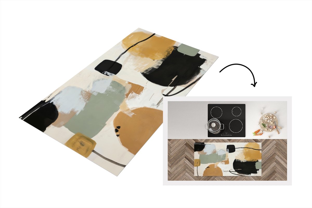 KitchenYeah Keukenloper 120x60 cm - Keukenmat vinyl Paint - Abstract - Kleuren - Keukenmatten loper - Keuken vloerkleed tapijt