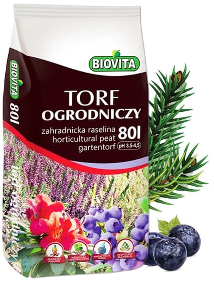 Biovita - Potgrond - 80L - Voor Kwasminnende Planten