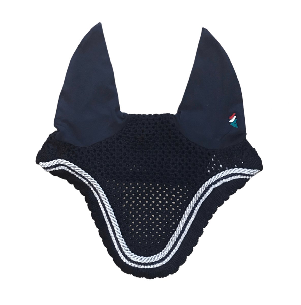 Equiline Vliegenmuts Kim with stones Blue - Full | Wit | Vliegenmuts paard