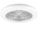 Witte plafondventilator met verlichting, op een witte achtergrond