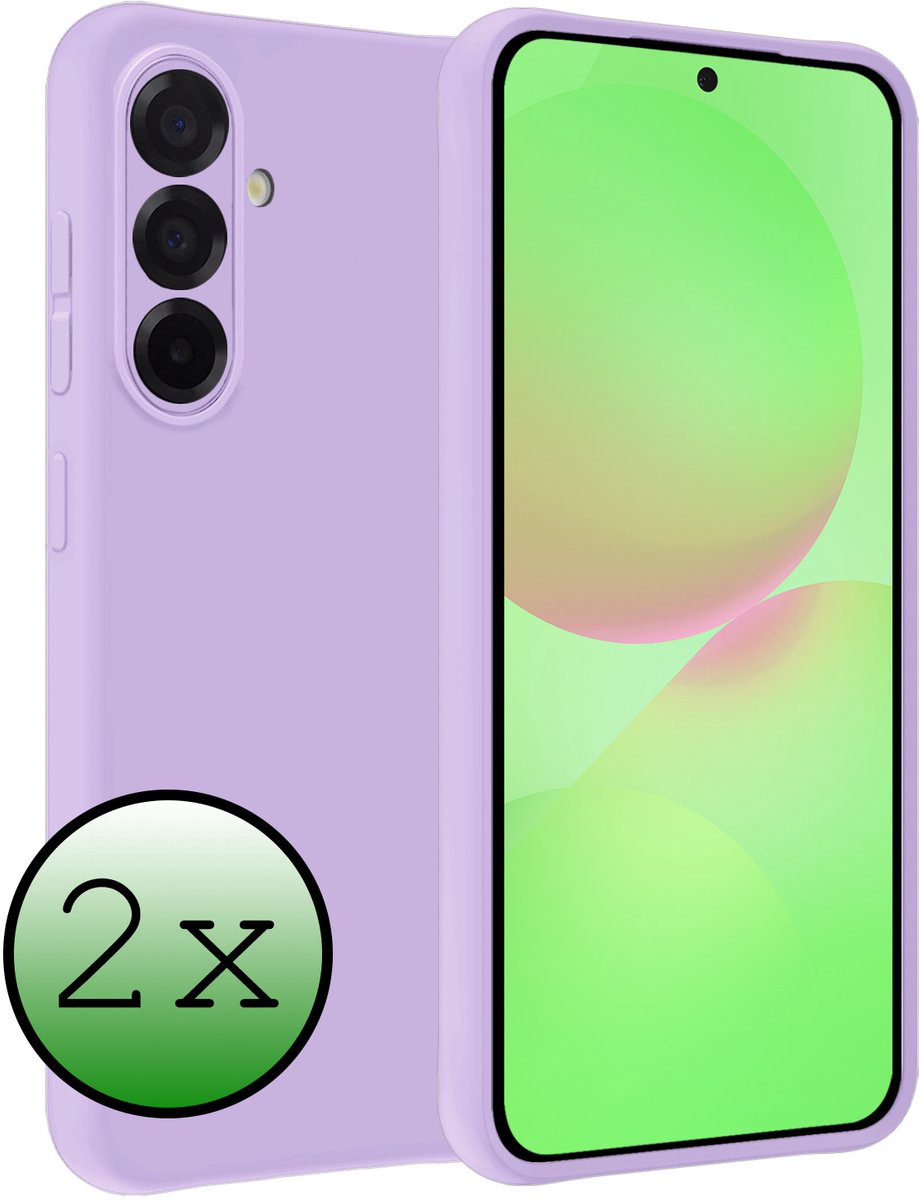 Hoesje 2 Stuks - Geschikt voor Samsung Galaxy A36 - Sterk & Shockproof - Case Siliconen - Back Cover - Telefoon Hoes - Lila