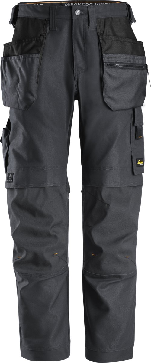 Snickers 6224 AllroundWork, Canvas+ Werkbroek met Holsterzakken - Staal Grijs/Staal Grijs - 48