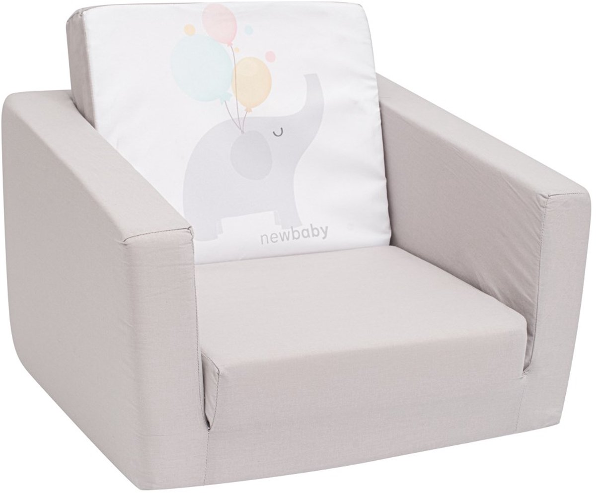 NEW BABY - Fauteuil - kinderfauteuil grijs polyurethaanschuim - opklapbare stoel - peuterfauteuil - speelstoel - zitmeubel