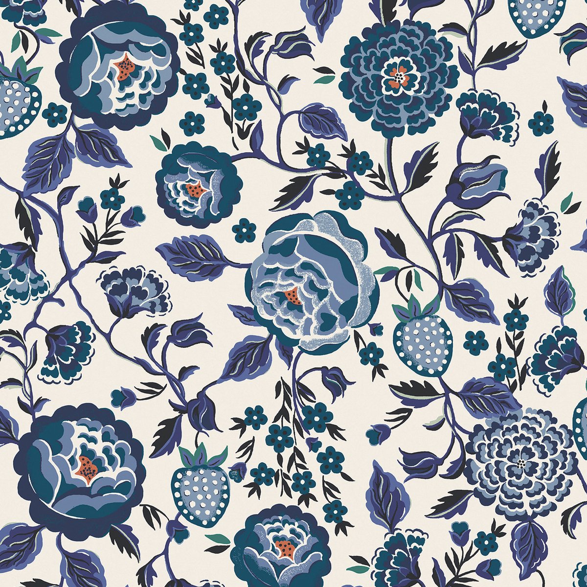 Cath Kidston Vliesbehang Strawberry Garden Blue