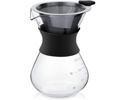 Glazen Pour-Over Koffiezetapparaatset - 400ml - Perfect voor vers gezette koffie - Eenvoudig in gebruik - Eenvoudig schoon te maken - Geschikt voor thuis- en kantoorgebruik - Ideaal voor koffieliefhebbers - Praktisch en stijlvol design