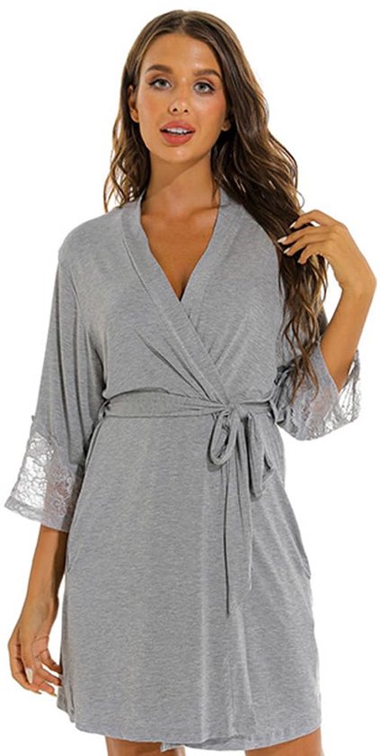 MIOTEQ Heren Katoenen Badjas Lichtgewicht Zachte Kimono Knielengte Badjassen Voor Spa En Huis S-XXL,zwart,XXL