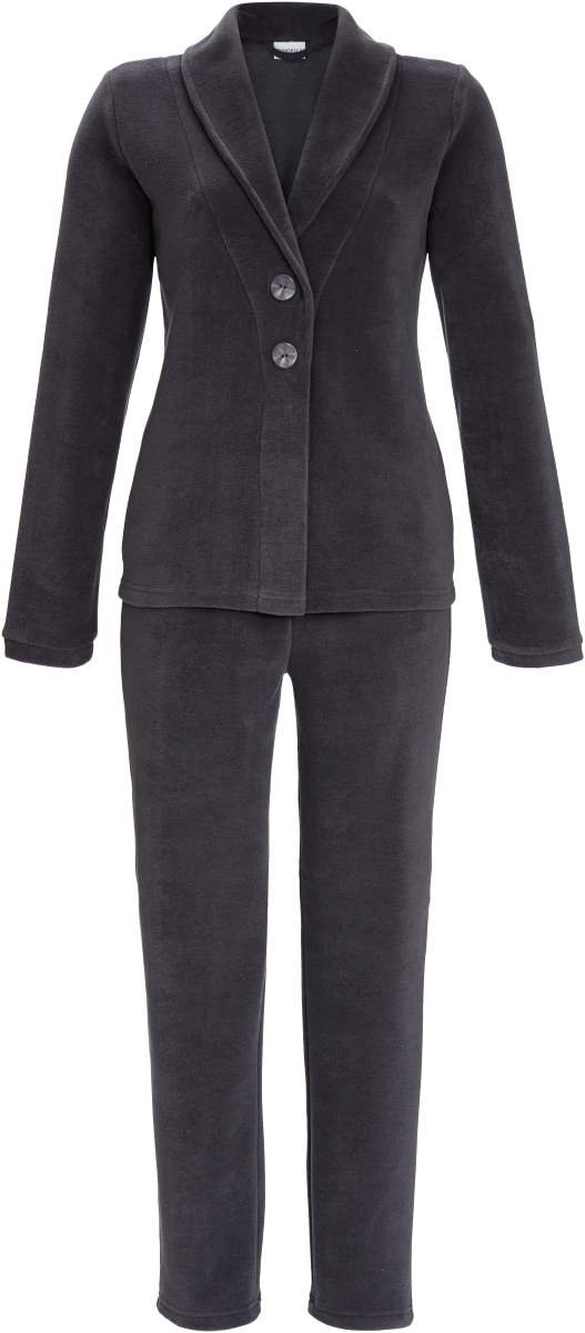 Ringella Chique fleece doorknooppyjama grijs - Grijs - Maat - 46