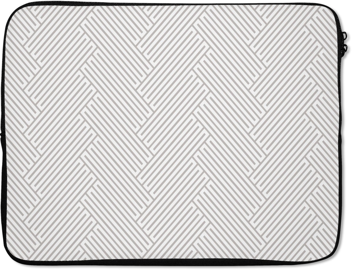 Laptophoes 17 inch - Grafisch - Patroon - Modern - Laptop sleeve - Binnenmaat 41x28 cm - Zwarte achterkant