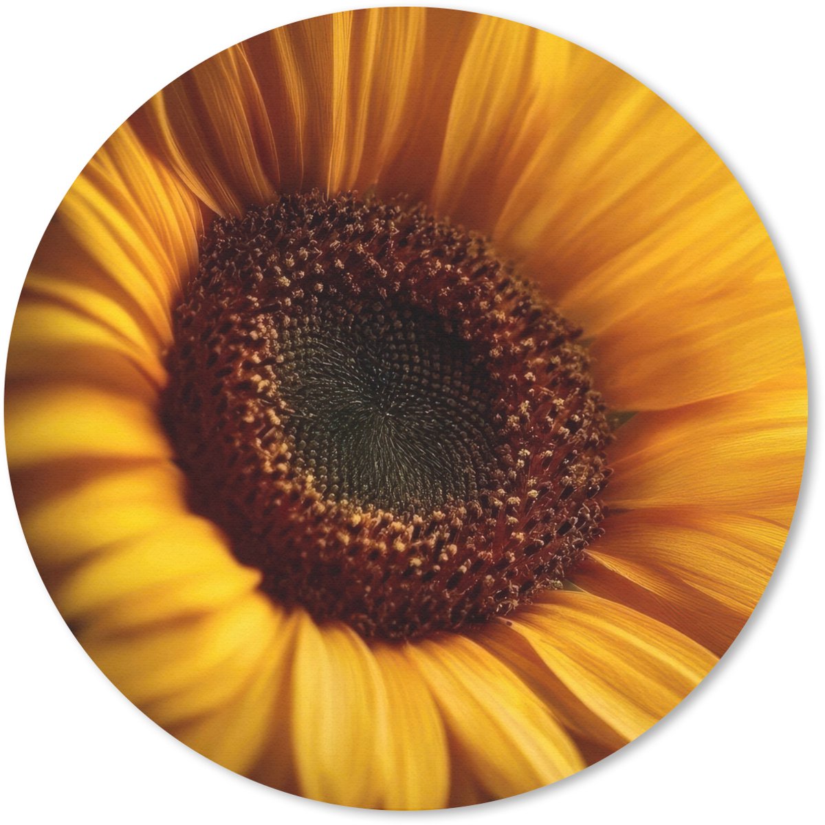 Muismat rond 50x50 cm - Mousepad Geel - Zonnebloem - Zomers - Ronde muismatten