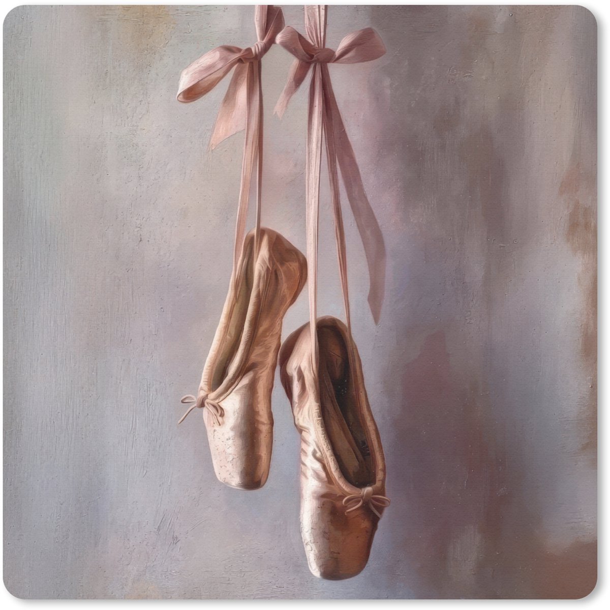 Muismat 30x30 cm - Mousepad Balletschoenen - Satijn - Aardetinten - Muismatten
