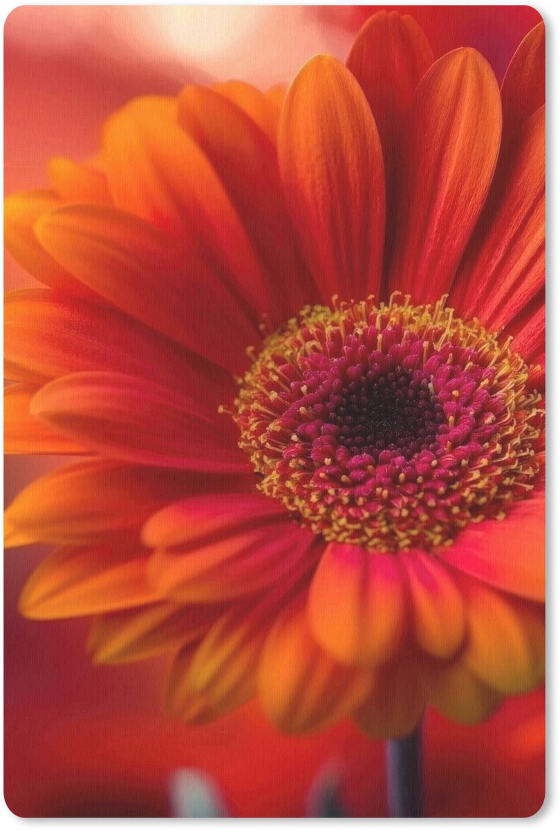 Muismat 18x27 cm - Mousepad Oranje - Gerbera - Intens - Muismatten