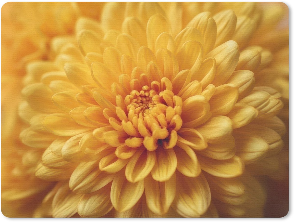 Muismat 23x19 cm - Mousepad Geel - Chrysant - Zachtheid - Muismatten
