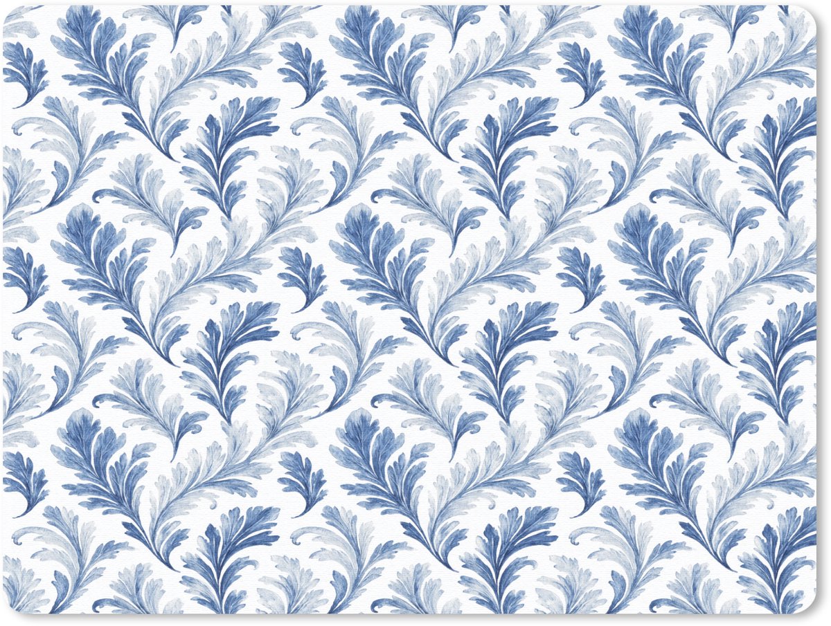 Muismat 23x19 cm - Mousepad Frans - Citroen - Bladeren - Blauw - Muismatten