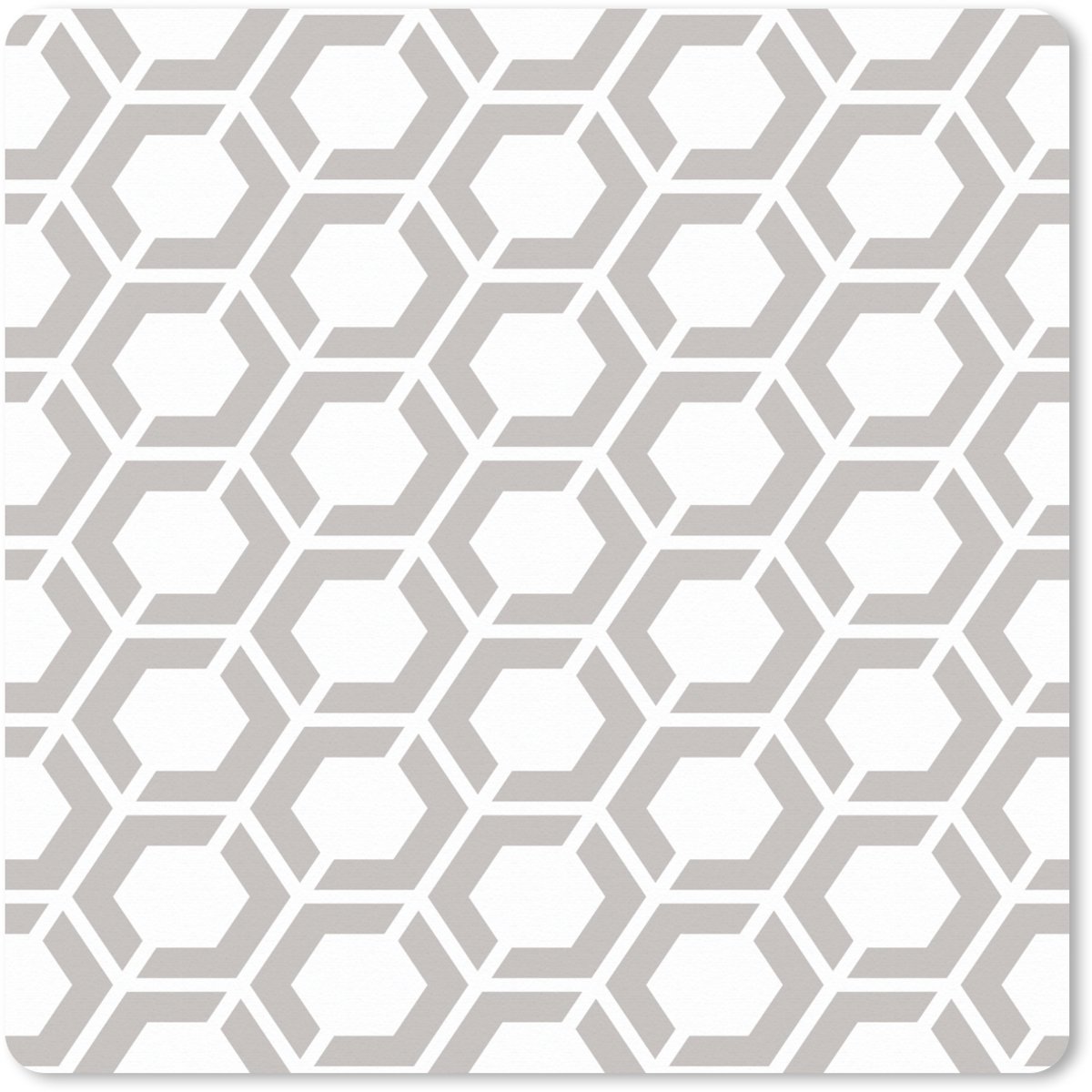 Muismat XXL 60x60 cm - Bureau onderlegger - Bureau mat Grafisch - Patroon - Modern - Hexagon - Bureaumat - Gaming mousepad xl - Bureaulegger groot - Computer deskmat