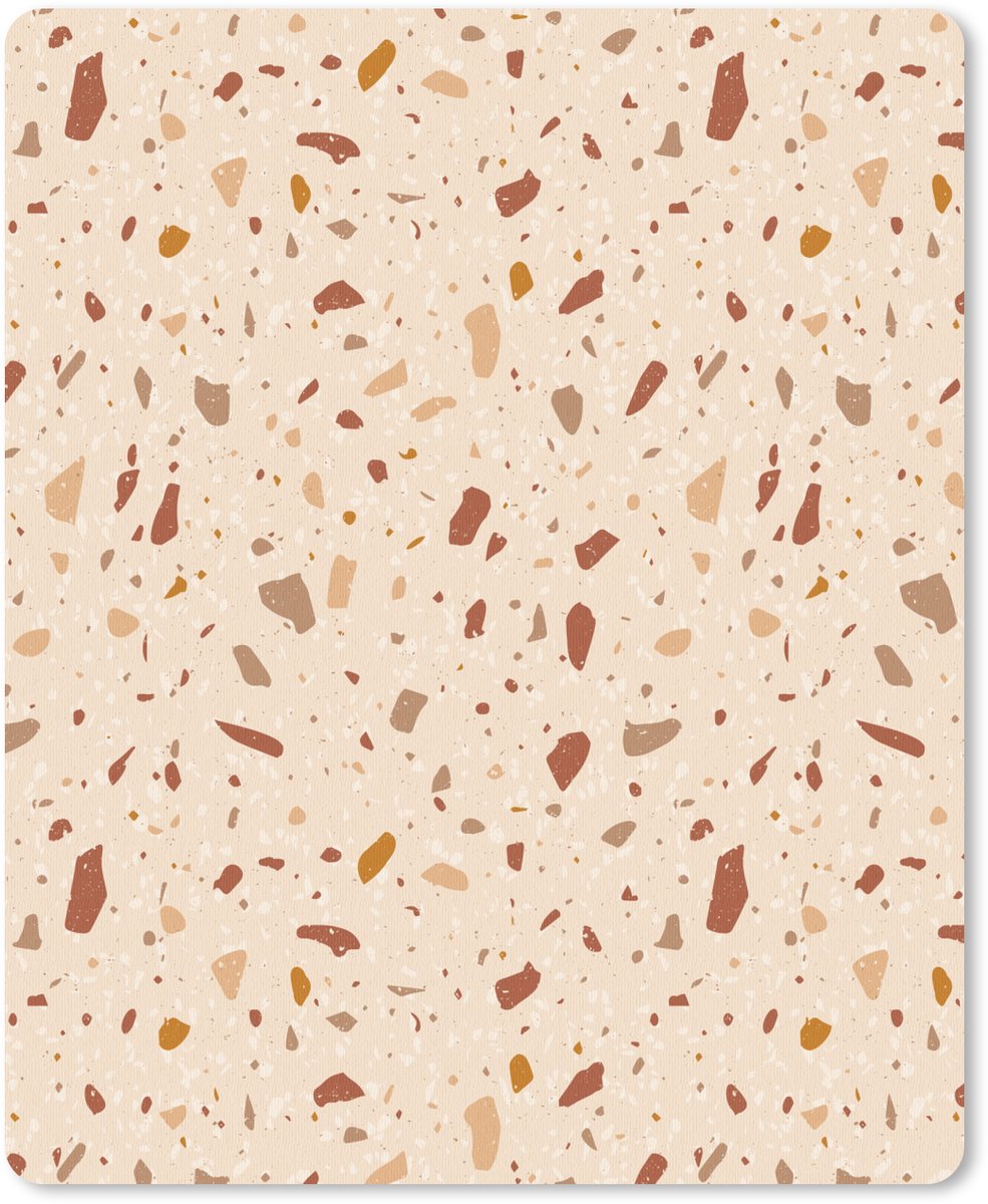 Muismat 19x23 cm - Mousepad Terrazzo - Patroon - Kleurrijk - Steen - Muismatten