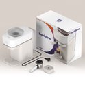 Wit Philips Baristina apparaat met accessoires en verpakking. Met 16 bar druk voor barista-stijl koffie.