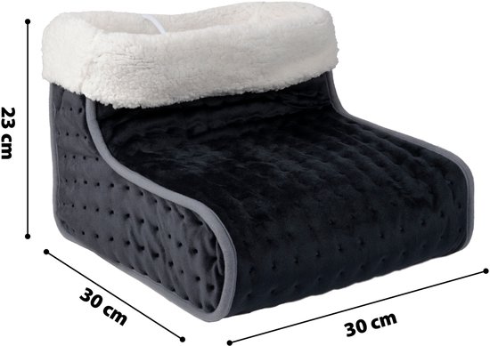 alpina Voetenwarmer – Elektrische Voetverwarmer met 3 Warmtestanden – Voetenwarmers Volwassenen – Pantoffel Voetverwarmer – Voor Voetverzorging – Voetenwarmer Electrisch – Voetwarmer - Grijs