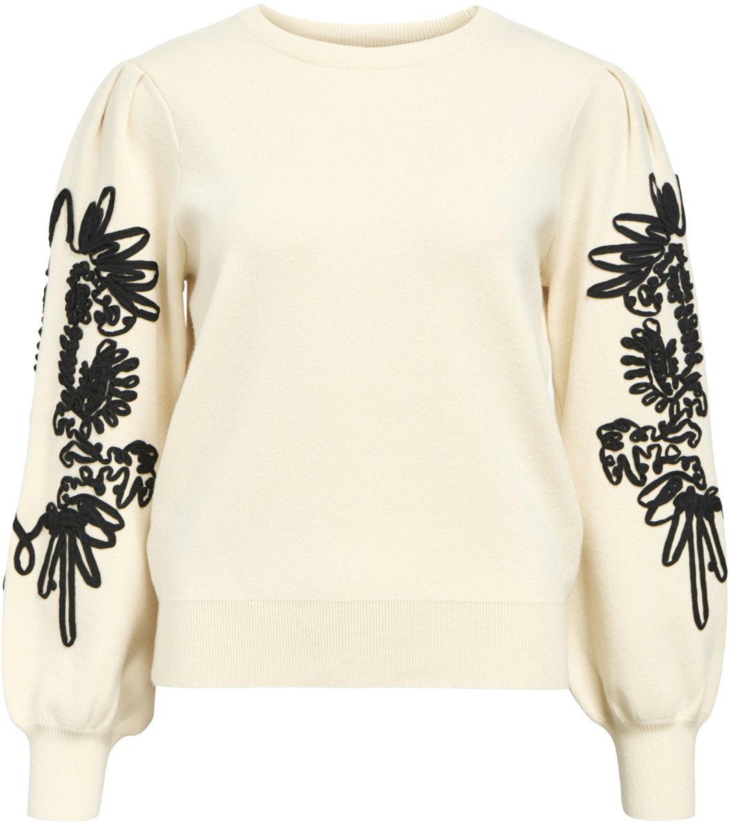Object Objjoana L/s Knit Pullover Truien & vesten Dames - Sweater - Hoodie - Vest- Zand - Maat L
