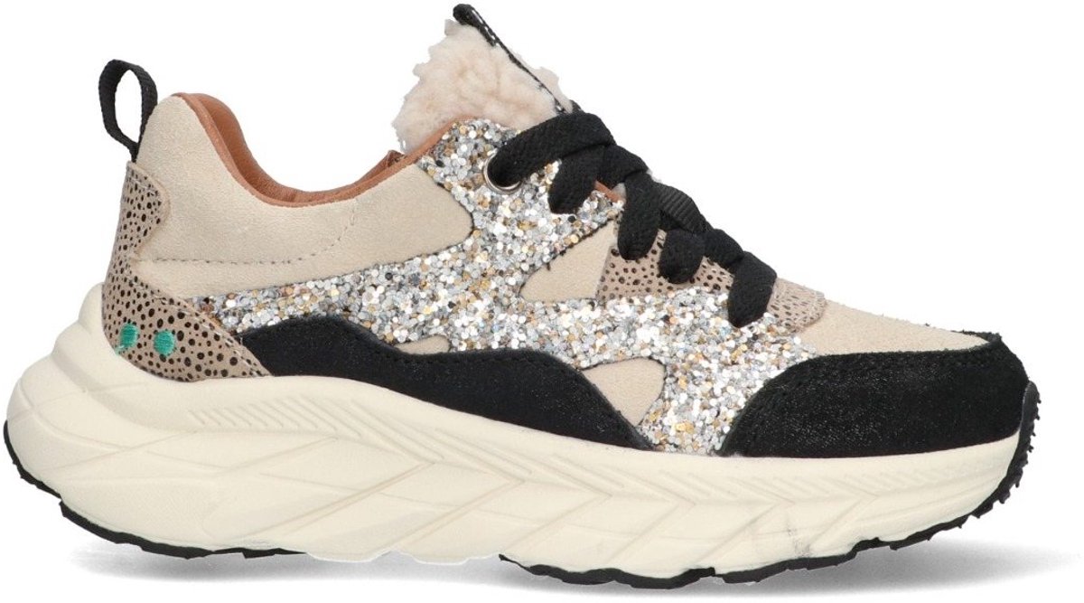 BunniesJR 225843-989 Meisjes Lage Sneakers Zwart Leer Veters