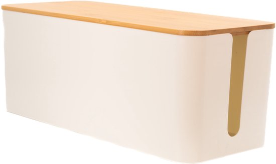 Houten kabelbox voor het verbergen van stekkerdozen en elektrische stekkers - Set van Houten kabelbox voor het verbergen van stekkerdozen en elektrische stekkers - Set van