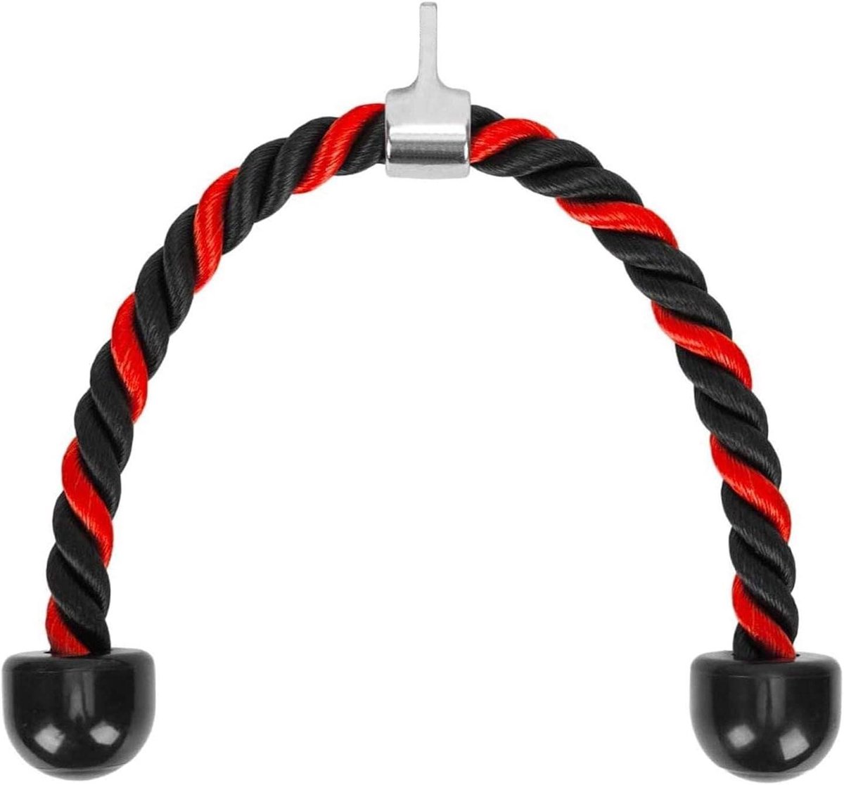 JGS Premium - Nylon tricepstouw om naar beneden te trekken met antislipgreep voor krachtstation - Rood/Blauw/Zwart - Fitnessaccessoires