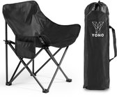 YONO Campingstoel Opvouwbaar - Vouwstoel - Inklapbaar - Lichtgewicht - Strandstoel - Visstoeltje - Zwart