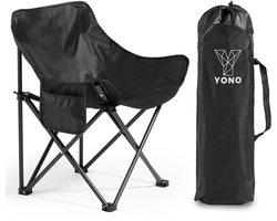 YONO Campingstoel Opvouwbaar - Vouwstoel - Inklapbaar - Lichtgewicht - Strandstoel - Visstoeltje - Zwart