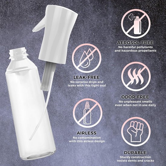 Plastic fles 200 ml - 5 stuks - transparant glashelder - met verstuiver Plastic fles 200 ml - 5 stuks - transparant glashelder - met verstuiver