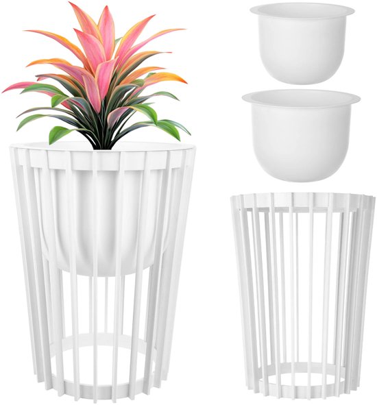 Mica Decorations Planten standaard - zwart - D11 x H12 cm -metaal | Leen Bakker