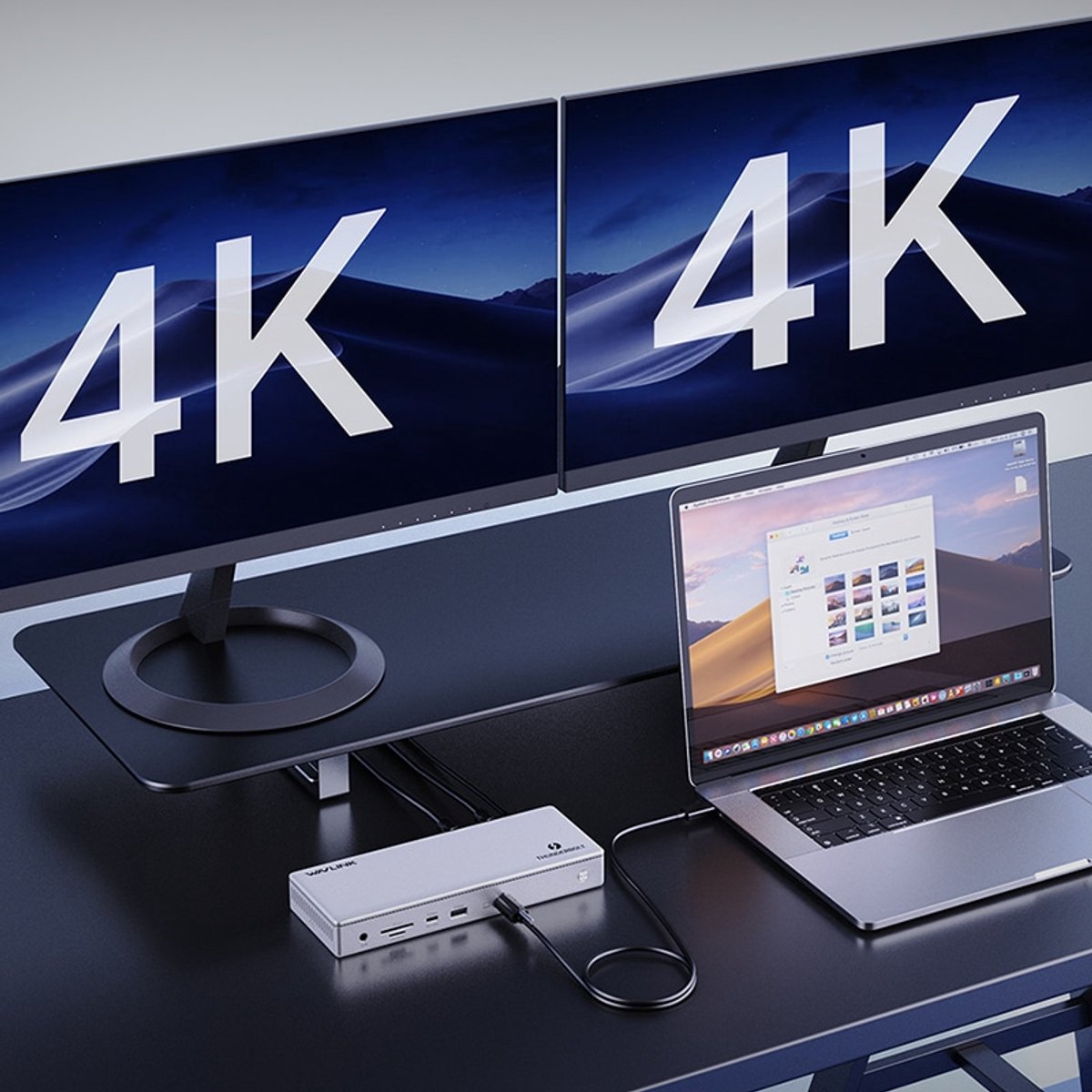 Wavlink Thunderbolt 4 Elite Docking Station met 2 x HDMI + 1 x TB4 + 1 x USB-C + 4 x USB-A + 2.5G Ethernet + 1 Audio + Kaartlezer (96W opladen) thumbnail 3