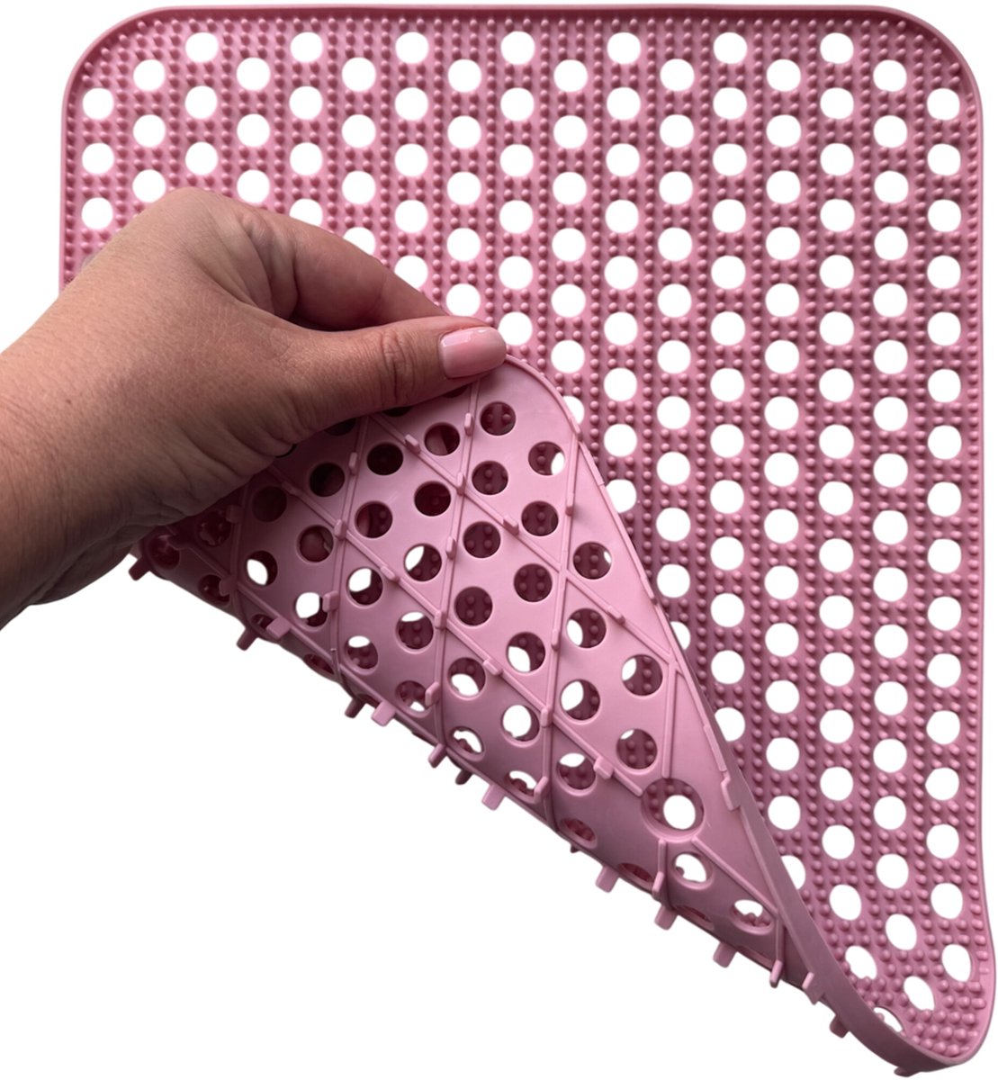 HEM Afdruipmat Keuken 29,5x26 cm – Antislip Siliconen Afdruipmatje – Roze– Afdruiprek Gootsteen – Afwasmat Camping – Waterdoorlatend & Makkelijk Schoon te Maken