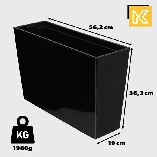 KADAX Bloempot van kunststof, weerbestendige tuinpot voor balkon, terras, binnen, lichte pot met inleg, plantenpot, bloemkübel (grafiet, hoogte: 41,5 cm