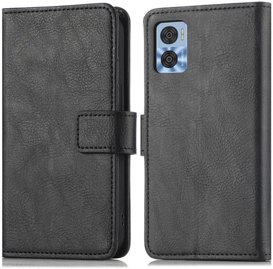 Coque Motorola Moto E22 iMoshion Luxe Booktype - Zwart