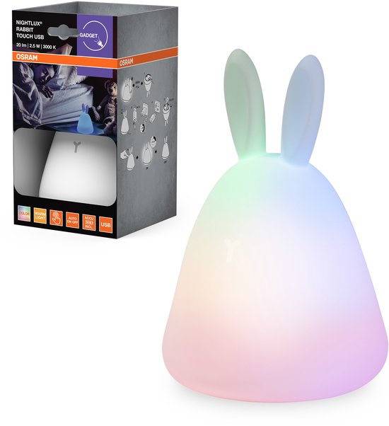 OSRAM NIGHTLUX TOUCH konijnennachtlampje met touch-dimfunctie in wit van kunststof, IP20-bescherming, perfect voor de kinderkamer van Merkloos — afbeelding 2
