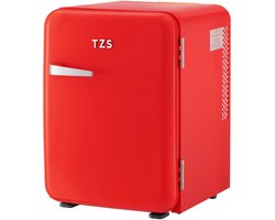 TZS First Austria Mini koelkast - Minibar - 40 liter - Vrijstaand - Volledig stil 22dB - Retro - Rood