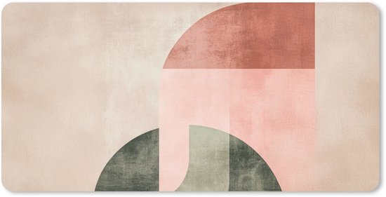 Muismat XXL 80x40 cm - Bureau onderlegger - Bureau mat Cirkel - Abstract - Roze - Bureaumat - Gaming mousepad xl - Bureaulegger groot - Computer deskmat