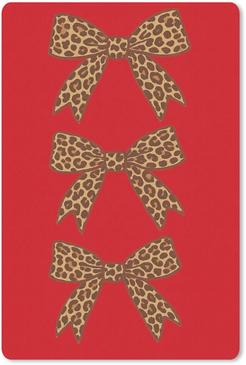 Muismat 18x27 cm - Mousepad Strikken - Panterprint - Rood - Muismatten