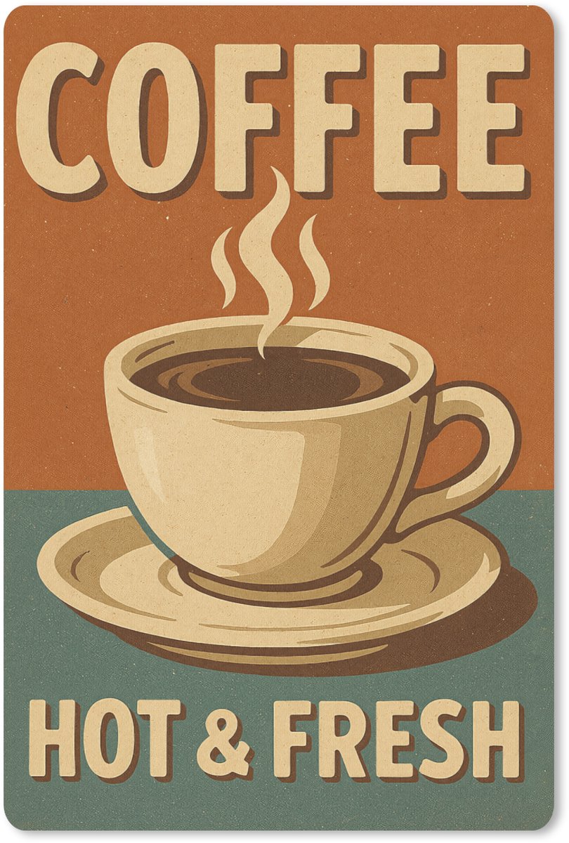 Muismat 18x27 cm - Mousepad Koffie - Kop - Vintage - Quote - Muismatten