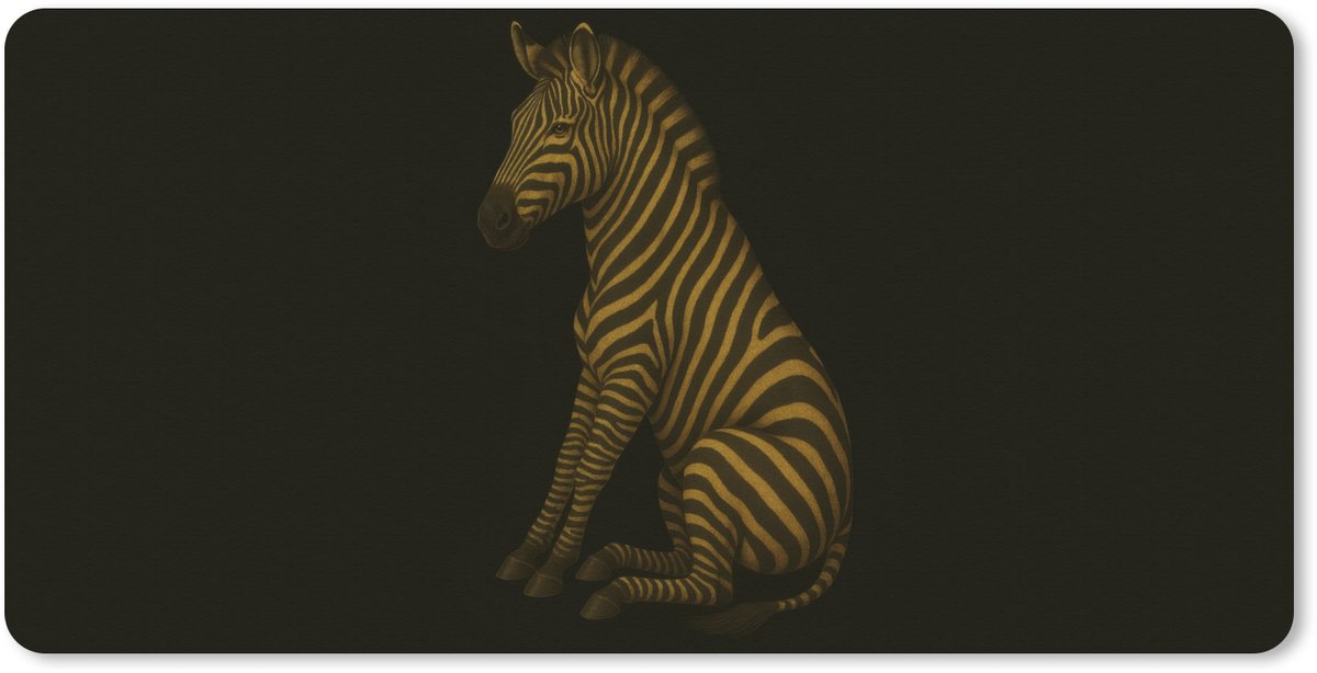 Muismat XXL 100x50 cm - Bureau onderlegger - Bureau mat Zebra - Strepen - Goud - Bureaumat - Gaming mousepad xl - Bureaulegger groot - Computer deskmat