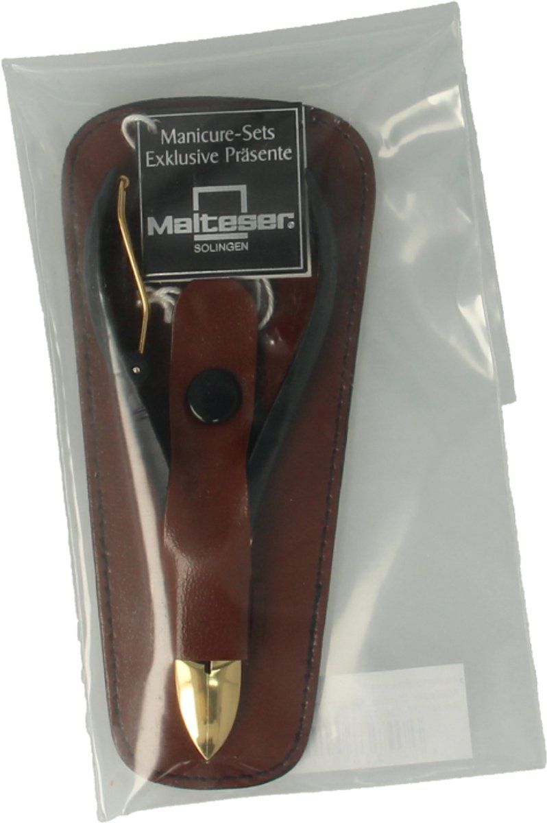Malteser Nageltang 10Cm Met Luxe Bruin Leren Hoes (1 stuk)