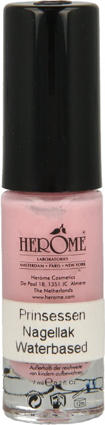 Lichtroze nagellak op waterbasis van Herome, Prinsessen Nagellak Waterbased, 7 ml.