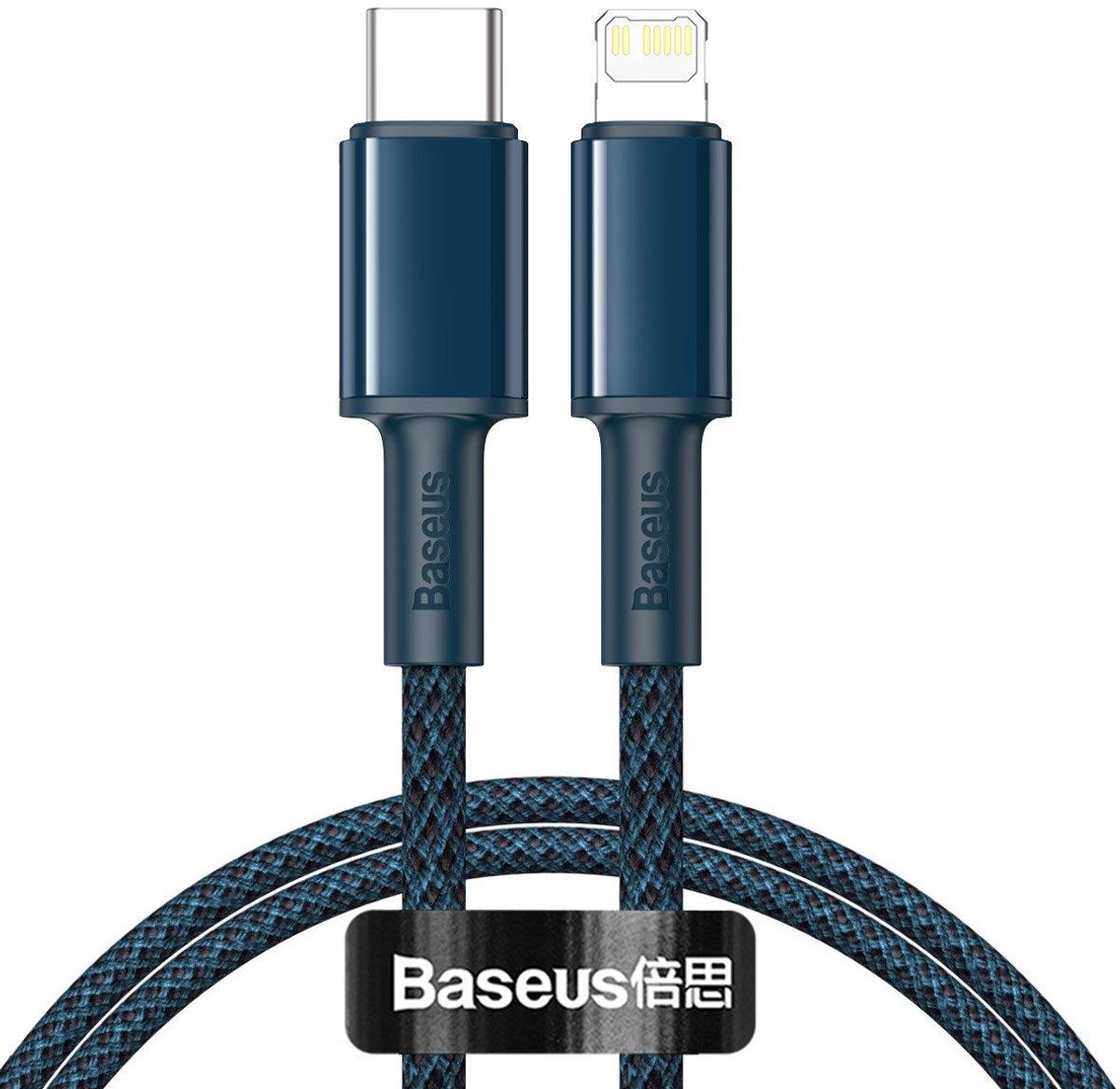 Baseus High Density Braided Usb-C Naar Lightning-Kabel, 20W, 5A, Pd, 1M (Blauw)