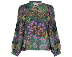 Geisha Blouse Blouse Met Print 53640 20 Green/purple Dames Maat - S