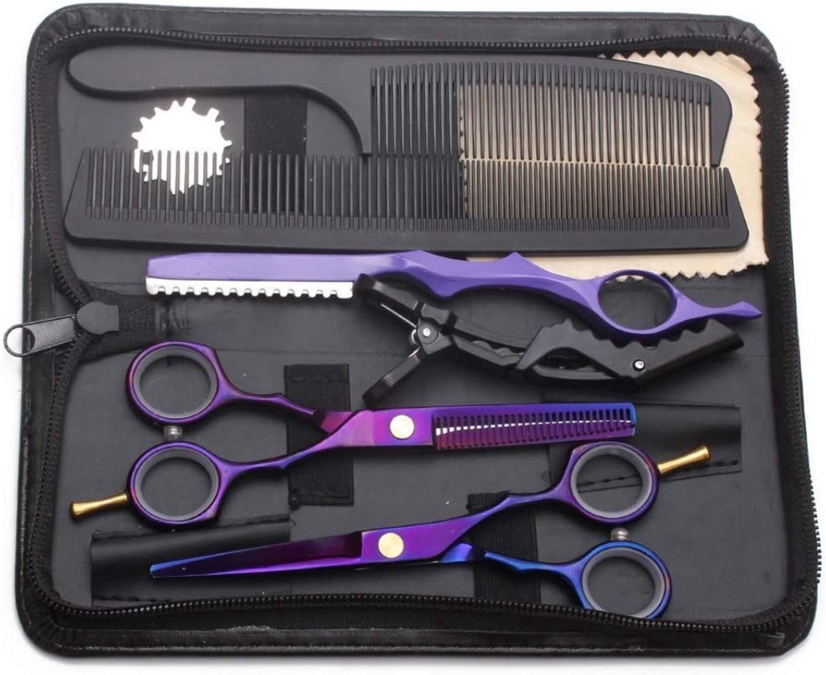 Thuys – Kappersset – Professionele – Set Voor Mannen En Vrouwen – 22 x 10 x 4cm – Paars